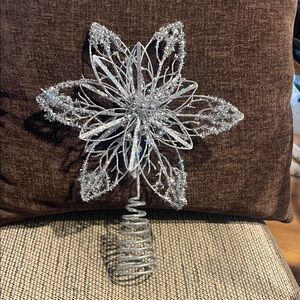 Silver Sparkly Star Christmas Tree Topper